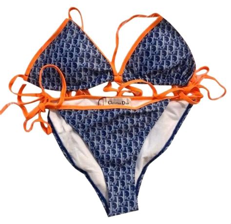 dior bathing suit blue and orange|dior high waisted bikini.